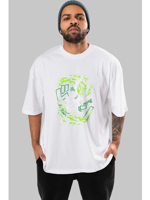 ankhises Zoro-One Pıece (2) Anime Ön Baskılı Beyaz Oversize T-Shirt Erkek Kadın