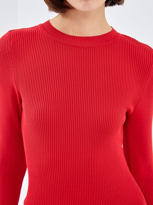 Bisiklet Yaka Kadın Triko Elbise