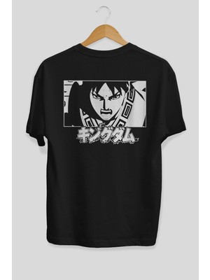 ankhises Xin 1 Anime Arka Baskılı Siyah Oversize T-Shirt Erkek Kadın