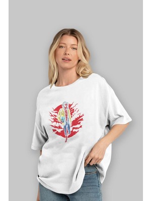 ankhisesSpiderman Ön Baskılı Beyaz Oversize T-Shirt  Erkek Kadın Bisiklet Yaka