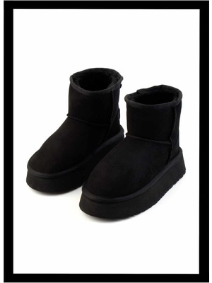 Bambi Siyah Süet   Kadın Bot & Bootie K02665703502