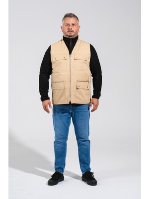 4 Mevsim Kullanılabilen Pamuklu Kumaş  Çok Cepli Iş Yelek - Avcı Yelek 8 Beden 5 Renk Seçenekli