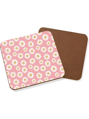 LIWOGY Ikili Set Bardak Altlığı / Çiçek Desenli Bardak Altlığı