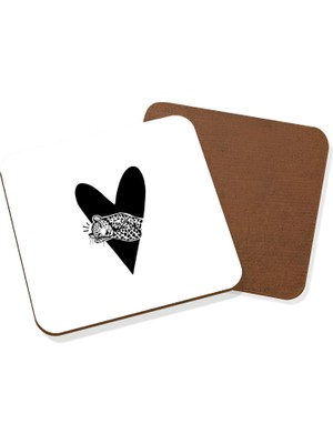 LIWOGY Ikili Set Bardak Altlığı / Desenli Baskılı Fincan & Bardak Altlığı