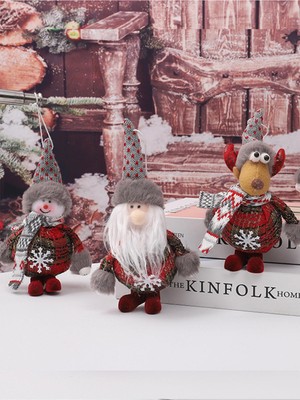 Yılbaşı Çam Ağacı Süsü Noel Baba Ayaklı Dekor Süs 17 cm