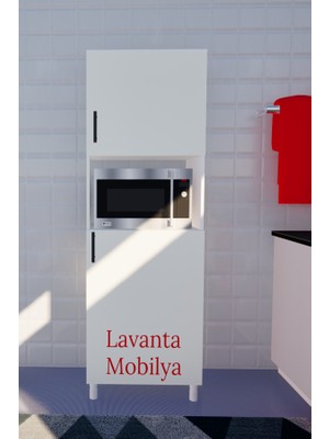 Lavanta Mobilya Idil Mdf Beyaz Çok Amaçlı Mutfak Dolabı (Mikrodalga Fırın Dolabı  Mdf)