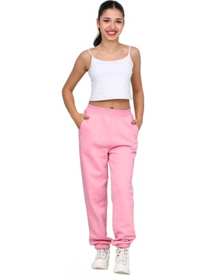 ERDEM KIDS Kız-Erkek Çocuk Paçası Lastikli 3 Iplik Şardonlu Içi Pamuklu Okul Eşofman Altı Pantolon