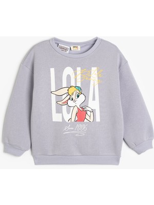 Koton Lola Bunny Sweat Lisanslı Bisiklet Yaka Uzun Kollu