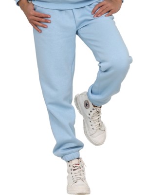 ERDEM KIDS Kız-Erkek Çocuk Paçası Lastikli 3 Iplik Şardonlu Içi Pamuklu Okul Eşofman Altı Pantolon