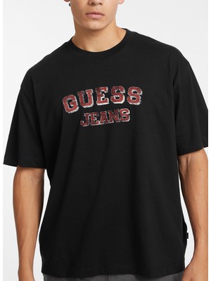 Guess Jeans Siyah Erkek T-Shirt M4BI78K8FQ4JBLK Gj Ss Cn Os Vıntage