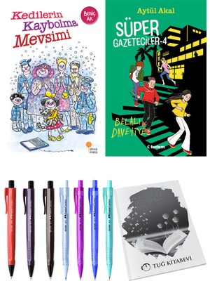 Süper Gazeteciler 4 Belalı Davetiye ve Kedilerin Kaybolma Mevsimi 2li Set + Hediyeli