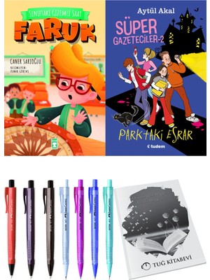 Süper Gazeteciler 2 Parktaki Esrar ve Sınıftaki Gizemli Saat Faruk 2li Set + Hediyeli