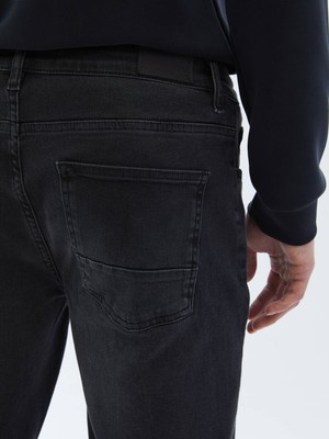 Kip Siyah Slim Fit Denim Pamuk Karışımlı Pantolon