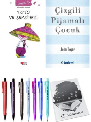 Çizgili Pijamalı Çocuk ve Toto ve Şemsiyesi 2li Set