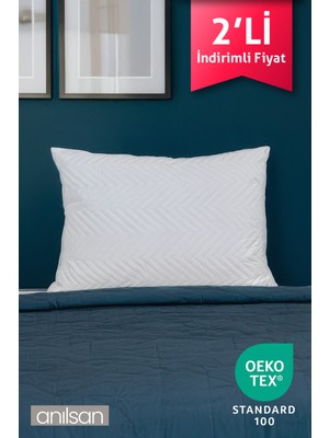 2'li Klimalı Ortopedik Yastık - Yumuşak ve Hava Kanallı 50X70 Cm, 700 gr Premium Silikon