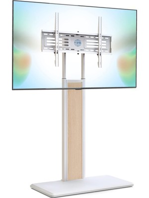 Ahşap Tabanlı Döner Tv Sehpası 32-75 Inç Lcd/led Tv'ler Için Yükseklik Ayarlı Şık Tasarım