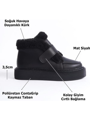 Çağlayan Shoes Kadın Siyah Kürklü Bot TR007K01ABOT