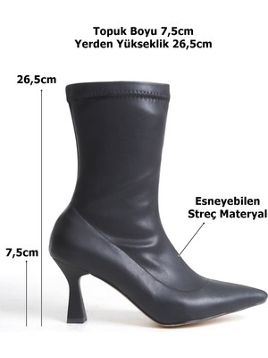 Çağlayan Shoes Kadın Siyah Streç Bot TR006K01ABOT