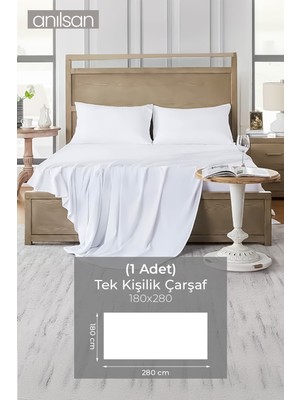 Saten Beyaz Çarşaf, 83 Tel, Tek & Çift Kişilik, Ev Ve Otel Çarşafı, Sade Ve Zarif