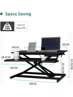 Varsthree Ayakta Çalışma Masası Dönüştürücü - Yüksekliği Ayarlanabilir Ergonomik Çift Katmanlı