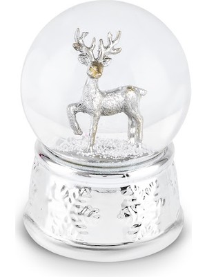 Karaca New Year Yılbaşı Deer Kar Küresi 10X13,6 cm Gümüş