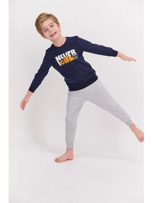 Arnetta Never Give Up Lacivert Erkek Çocuk Pijama Takımı