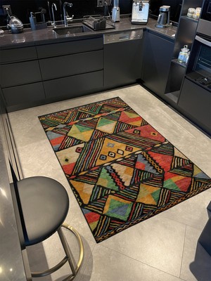 Rugs Modern Renkli Geometrik Desenli Dekoratif Halı MIRAVIP437