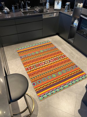 Rugs Modern Turuncu Renkli Baklava Geometrik Modern Dekoratif Halı MIRAVIP302
