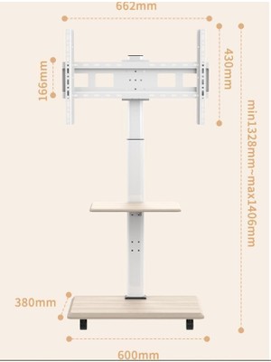 Tekerlekli Taşınabilir Tv Sehpası 26-70 Inç Düz/kavisli Tv'ler Için Döner ve Yükseklik Ayarlı