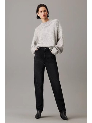 Kadın Mom Jeans Pantolon - Siyah