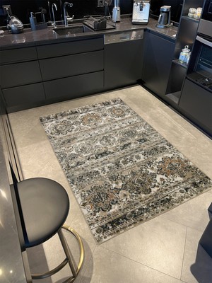 Rugs Modern Geleneksel Sarı Çiçekli Desenli Dekoratif Halı MIRAVIP361