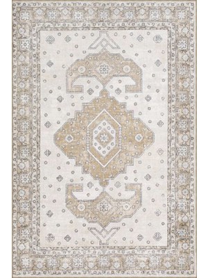 Rugs Modern Krem Geometrik Desenli Dokuma Taban Halı MIRAVIP339