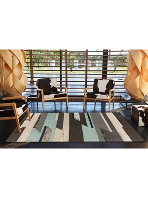 Rugs Modern Çizgili Desenli Pastel Boyalı Dokuma Taban Halı MIRAVIP491