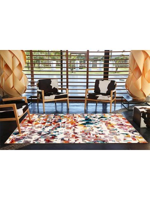 Rugs Modern Karışık Renkli Modern Geometrik Dokuma Taban Halı MIRAVIP486