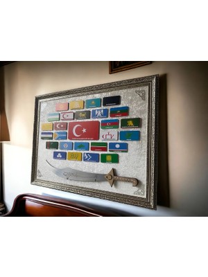 Hediye Doldur 27 Büyük Türk Devletleri Kılıçlı Tablo