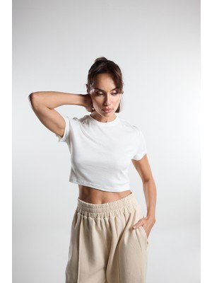 White Soft Crop Top