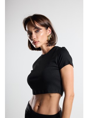 Black Soft Crop Top