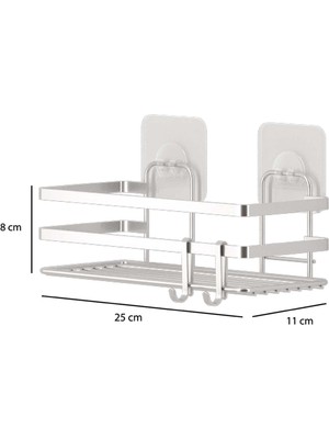 Tekno-tel Banyo Düzenleyici Şampuanlık Banyo Duş Rafı Beyaz ST281H