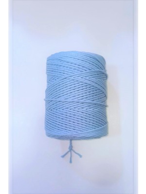 TAHAHAMAK 1 kg 3 mm 3 Büküm Bebe Mavisi Makrome Hobi Ipi 1000 gr