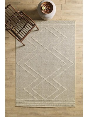 Red Halı Iskandinav Tasarım Zigzag Desenli Bej Halı Salon Halısı Mutfak Halısı Yolluk Paspas Dış Mekan Halı