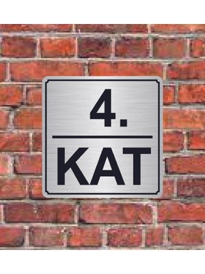 Hediyelikevi 4. Kat Yazılı Metal Yönlendirme Levhası 15 x 15 cm