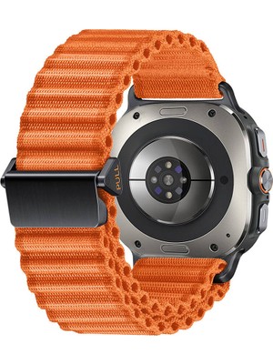 ZORE ​​galaxy Watch Ultra 47MM KRD-120 Naylon Kumaş Hasır Örgülü Kordon-Turuncu