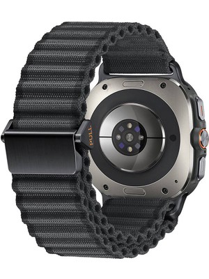 ZORE ​​galaxy Watch Ultra 47MM KRD-120 Naylon Kumaş Hasır Örgülü Kordon-Siyah
