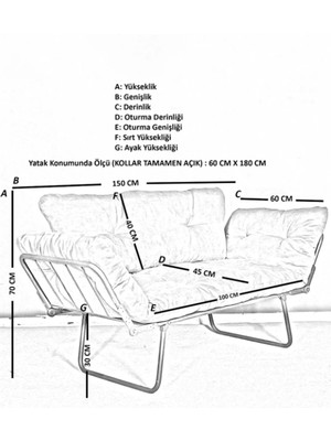 Katlanır Yataklı Ikili Kanepe | Mekanizmalı Çekyat Koltuk | Soho Kumaş - Kahverengi