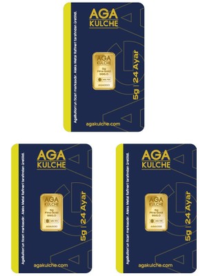 Agakulche 5 Gram (995) 24 Ayar Külçe Altın 3 Adet