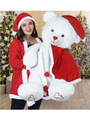 Özgüner Oyuncak 130 cm Noel Baba Pelerinli Bobo Ayıcık Yeni Yıl Hediyesi