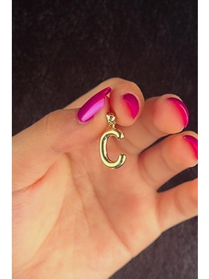 Fiyonk Kuyumculuk 14 Ayar Altın C Harf Kolye Ucu