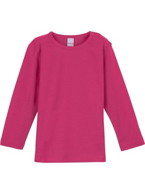 Fuşya Basic  Çıtçıtlı Uzun Kollu Bebek Tişört