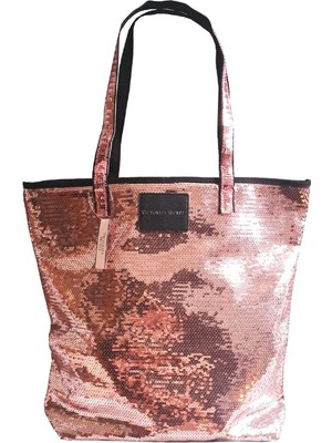 Vs Pembe Full Payet Tote Çanta