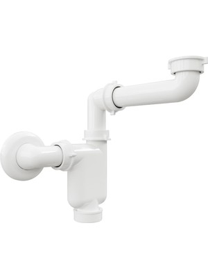 Aqua Bagno Comfort Yer Kazandıran Lavabo Sifonu Kolay Temizlenir Ayarlanabilir Koku Önleyici Gider Borulu - 32 mm Süzgeç Hariç